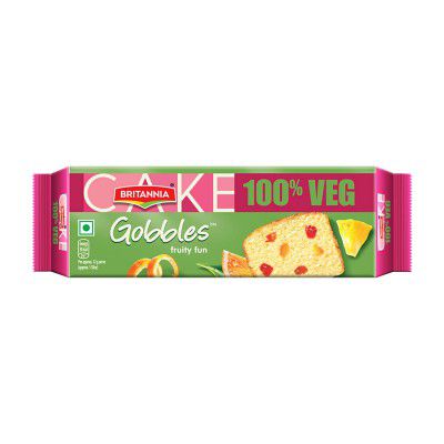 Britannia Gobbles 100% Veg Bar Cake Fruit, 60 g