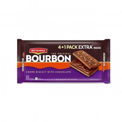 Britannia The Original Bourbon - Creme Biscuit with Chocolate | Buy 4 Get 1 Free | 500gm 