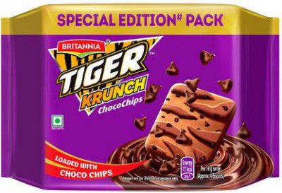BRITANNIA Tiger Krunch Chocochips Biscuits Pack Plain Biscuit (399 g)