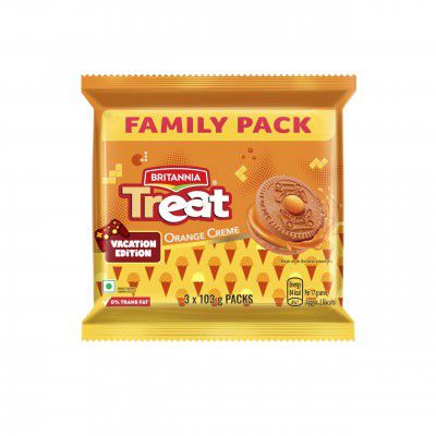 Britannia Treat Orange Creme Sandwich Biscuits, 309g