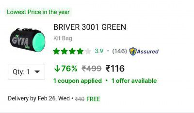 BRIVER 3001 GREEN  (Kit Bag)
