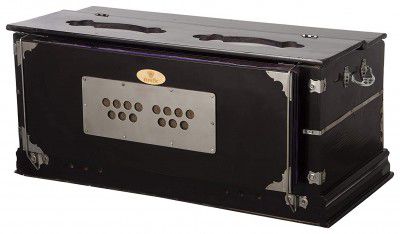 BRIX Musical Harmonium 9 Stopper, Chudidaar Bellow 42 key Two reed Bass Male with Waterproof Cover Bag Brown