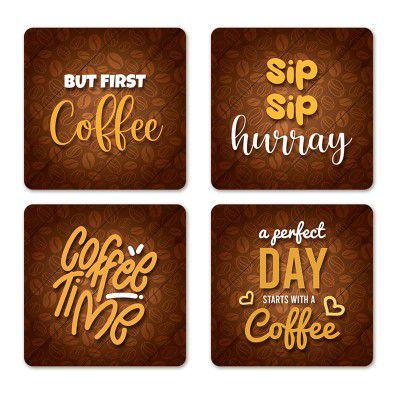 Brizberry® Brizcoast Premium Designer Printed Beautiful Wooden Coasters (Set of 4)