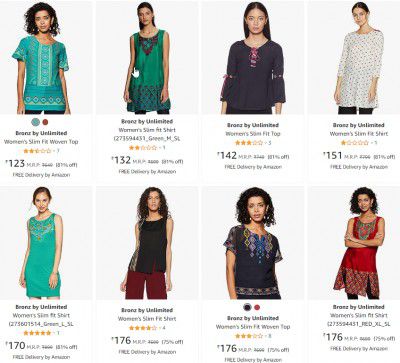 Bronz by Unlimited Women's Top Starts ₹123