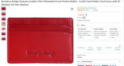 Brooklyn Bridge Genuine Leather Slim Minimalist Front Pocket Wallet - Credit Card Holder Card Cases with ID Window for Men Women