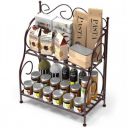 Bros Moon pots pans spice rack, Kitchen storage Pot pan Spice Rack organizer (Foldable Black)...