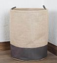 My gift booth Brown & Beige Jute Foldable 45 Liter Laundry Basket...