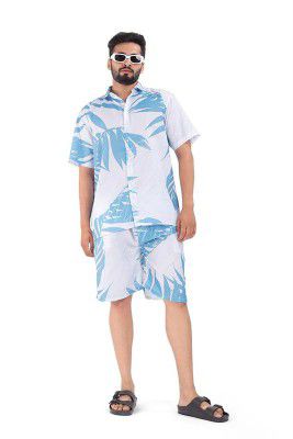BROWN CULTURE Mens Cotton Blend Printed Co-ord Sets Casual Home Wear Night Suit for Men
