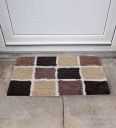 Brown Geometric Cotton 24x16 Inches AntiSkid Door Mat (1Pc)...