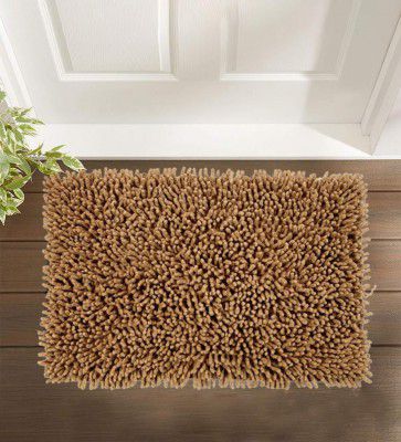 HomeFurry Brown Solid Cotton 24x 16 Inches Max Absorbent Bath Mat
