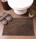 Brown Solid Microfibre 23x15 Inches Antiskid Bath Mat...