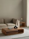 THEGASBH Brown Textured Wooden Rectangle Coffee Table...