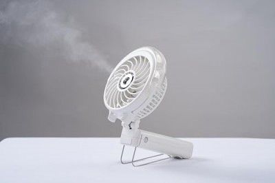 brrf Handheld Misting Fan (Upto 10 Hours Running) Rechargable 2000 mAh Inbuilt Battery Operated Portable Fan, Desk Fan, Carry it anywhere, White, 3 Speeds