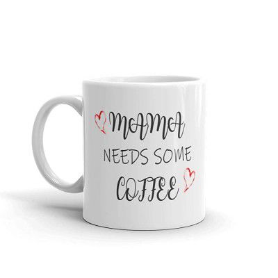 BRUH  Mama Needs Some Coffee  White Ceramic Coffee Mug for Coffee Lover Wife or Girlfriend 325ml