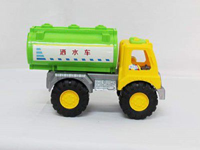 Brunte Kids Engineering Truck Series Heavy Duty Wheel Powered Green Fuel Tank Heavy Plastic Cars Toys for Kids, Multicolor
