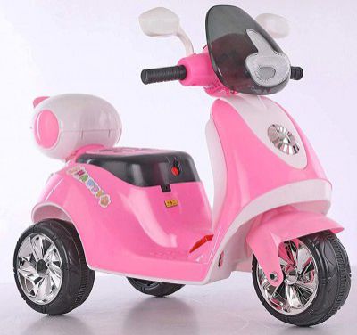 Brunte Little Chime Baby Scooter Battery Operated Ride On Bike with Music and Light (Pink)