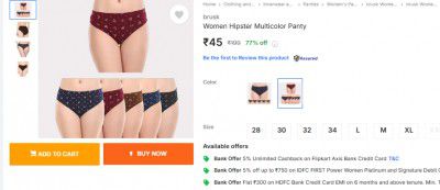 brusk  Women Hipster Multicolor Panty
