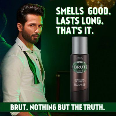Brut Musk Deodorant Body Spray for Men, Masculine Long-Lasting Deo with Musky, Woody Fragrance, Imported (200ml)