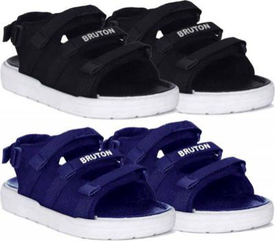 BRUTON  Men Black & Blue Sandal