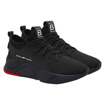 BRUTON Men's Sneaker | Walking Casual Shoes | Sports Running Shoes for Men Black