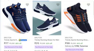 bruton Running Shoes Upto 86% Off | Starts At Rs.241