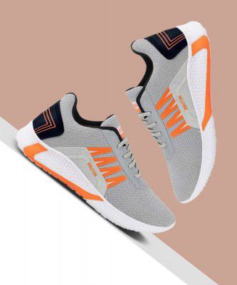 BRUTON Trendy Sports Running Running Shoes For Men  (Orange, Grey)
