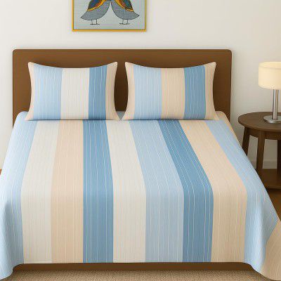 BSB HOME 100% Cotton Feel Double Bed Bedsheet Set | 144 TC Soft & Breathable with 2 Pillow Covers