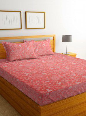 BSB HOME 100% Cotton Feel Flat Double Bedsheets with 2 King Size Pillow Covers 