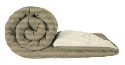 BSB HOME 220 GSM Microfiber Solid Satin Striped Comforter (90 x 100 Inch, Mouse & Beige)