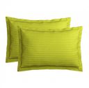 BSB HOME 220 TC Premium Glace Cotton Solid Striped Pillow Covers | Set of 2 Pieces Pillow Covers King Size (Parrot Green, 20 x 30 Inches)...