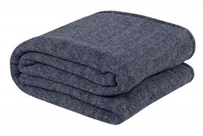 BSB HOME 300 GSM Special for Heavy Winter Plain Light Weight and Warm Woollen Blanket for Single Bed (152x220 cm, Color-Grey or Charcoal)