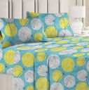 BSB HOME 3D Printed 144 TC Microfiber Double Bedsheet with 2 King Size Pillow Covers...