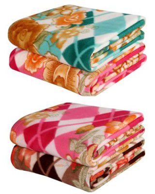 BSB HOME All Season Multipurpose Polar Fleece Single Bed Printed Assorted Multicolor Light Weight Blanket (Set of 2, 90 x 60 inches)(Skin Friendly) - Prime Collections