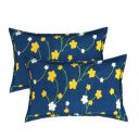 BSB Home Cotton Printed 144 TC Standard | Regular | King Size Pillow Cover Set of 2 Piece (18x28 Inches, Blue, Yellow and White)...