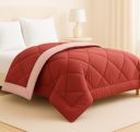 BSB HOME Luxury Reversible Comforter Double Size | Dual Color Soft Quilt for AC Room | Winter & Summer | Rainy Season Plush Microfiber | Solid Color Comforter – 90x100 Inches, Rust & Pink...
