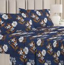 BSB HOME Premium Double Bedsheet with 2 Pillow Covers - 160 TC Supersoft Microfiber - Breathable & Wrinkle Free - 3 Pcs Set | Blue and Cream...