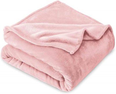 BSB HOME Premium Plush Single Blanket | 300 GSM Lightweight Cozy Soft for Bed, Sofa, Couch, Travel & Camping| 150x220 cm or 60X86 inches | Pink