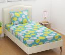 BSB HOME Premium Single Bedsheet with 1 Pillow Covers - 160 TC Supersoft Glace Cotton - Breathable & Wrinkle Free - 2 Pcs Set | Light Green & Yellow White...
