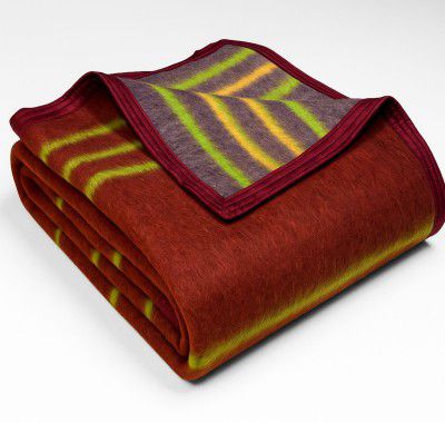 BSB HOME Premium Wool Blend Stripe Blanket | 152 x 228 cm, 1800g, 500 GSM