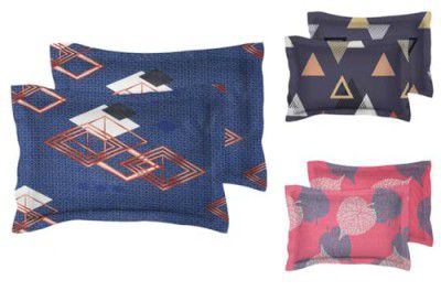 BSB HOME Present Designer Printed 6 Piece 100% Pure Cotton Pillow Cover Set- 20" X30" Inches, (Multicolor2)