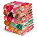 BSB HOME Printed Polar Fleece Single Bed All Season Blanket - Pack of 5 (58x88 Inch, Multicolour, Pink, Green, Rust and Red)...