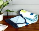 BSB HOME Pure Cotton 120 GSM Reversible Soft Lightweight Printed Single Bed Blanket/AC Dohar/Skin Friendly Dohar-152 x 225 cm-Blue Green & Yellow...
