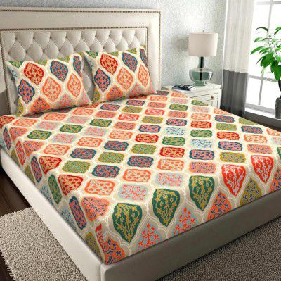 BSB HOME Pure Microfiber Jaipuri Rajasthani Prints Bedsheet for Double with 2 Pillow Covers