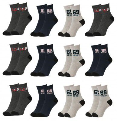 Btag Sports Ankle Cotton Socks for Men & Women - Pack of 12