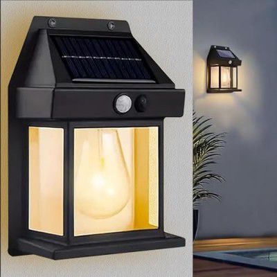 Btag Sun-Powered Wall Lights Outdoor Motion Sensor Auto Chargeable Exterior LED Sconce Front Porch Security Lamps Waterproof