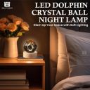BTfash 3D Dolphin Crystal Ball Night Lamp | Table LED Light with Wooden Stand for for Home Decor...