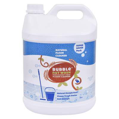 BubbleNut Wash- Natural & Organic Floor Cleaner Liquid (1.8 Lits) Disinfectant, Baby safe, Pet friendly, Insect Repellent, Herbal (5 Lits)