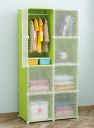 BucketList Kids Plastic Wardrobe Green;White ,8 door...