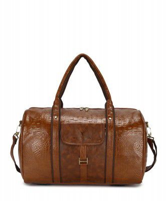 BUCKSKIN Vegan Leather Weekender Duffle Bags for Men Women (Rust, 18.5 x 10.5 x 11 inches)