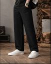 BUDA JEANS CO Men Ribbed Relaxed Fit Flat-Front Trousers...
